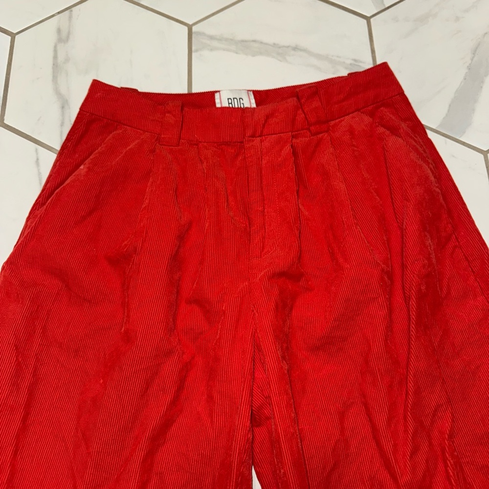 BDG Urban Outfitters‎ Grandpa 100% Cotton Red Corduroy Baggy Trouser Pant Size 0 - Picture 6 of 15